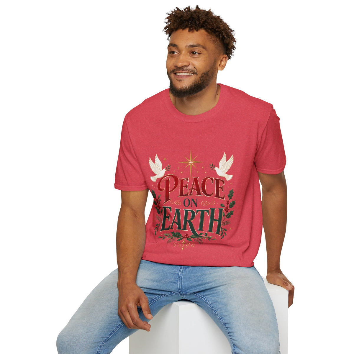 Peace on Earth T-Shirt — Holiday Dove & Star Christmas Tee