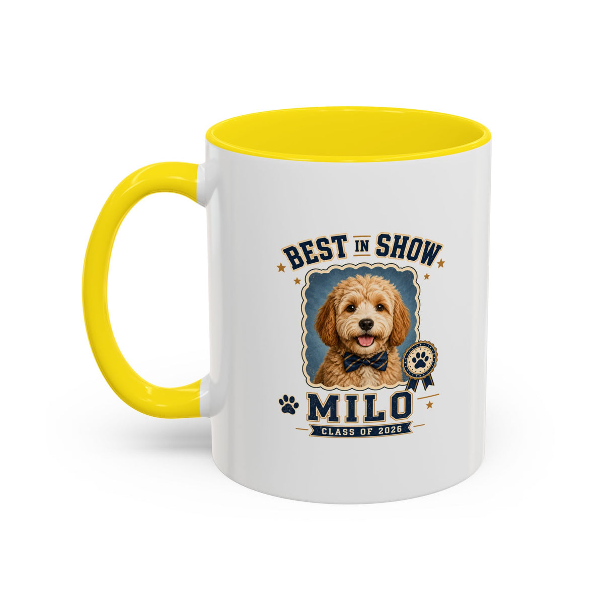 Milo Bailey Dog Dad Mom Best in Show Milo Personalized Dog Coffee Mug — Custom Pet Name Accent Mug