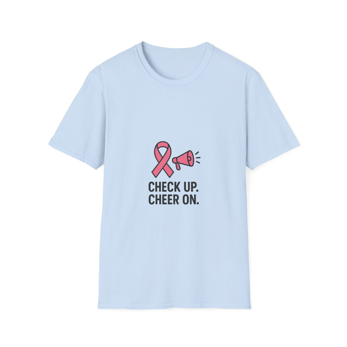 Breast Cancer Awareness T-Shirt — "Check Up. Cheer On." Pink Ribbon Design - Trending Now - October 2026
