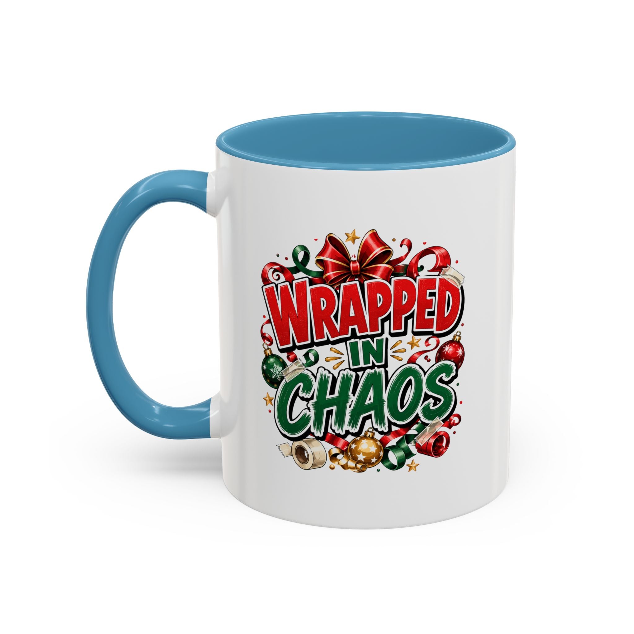 Wrapped in Chaos Christmas Coffee Mug