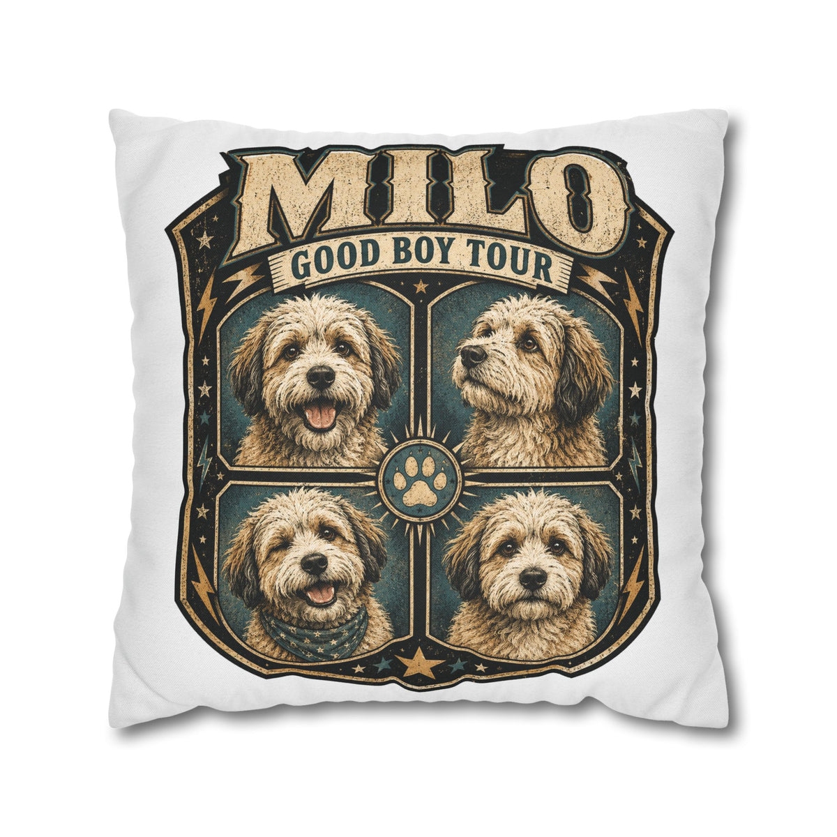 Milo "Good Boy Tour" Decorative Pillowcase Milo Bailey Dog Dad Mom