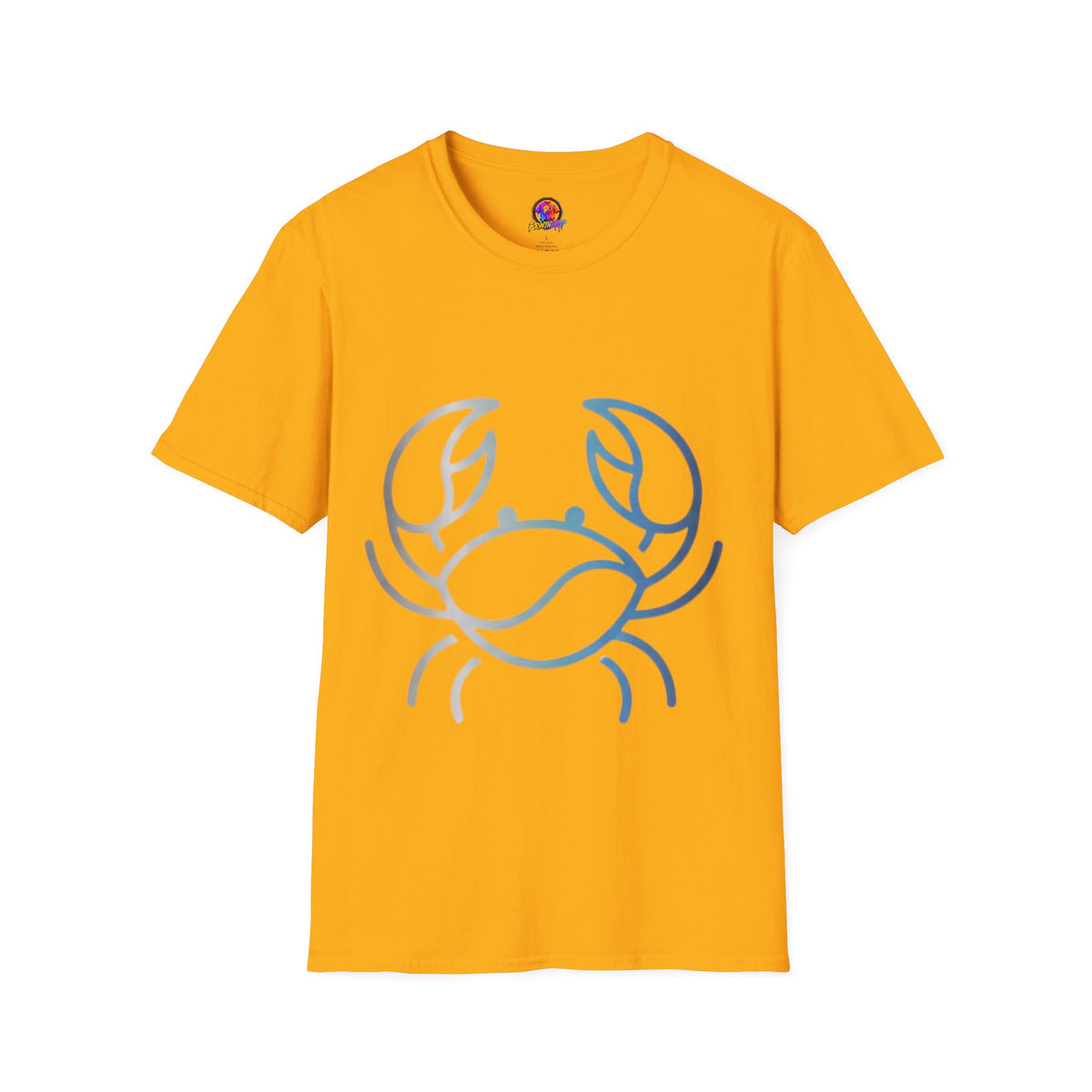 Crab Graphic T-Shirt — Coastal Blue Minimalist Beach Tee