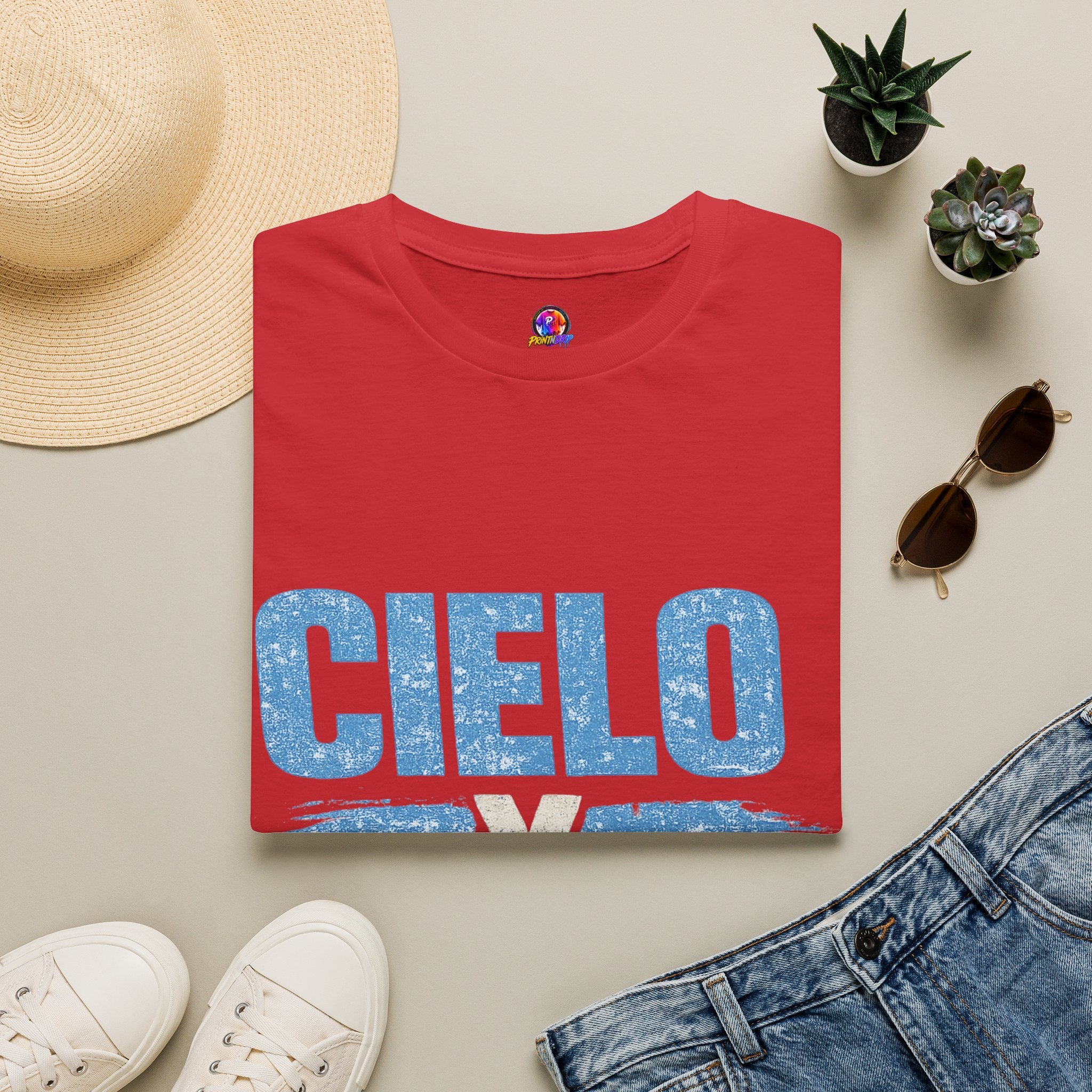 Argentina Cielo Fútbol T-Shirt — Vintage Sky Blue Soccer Tee