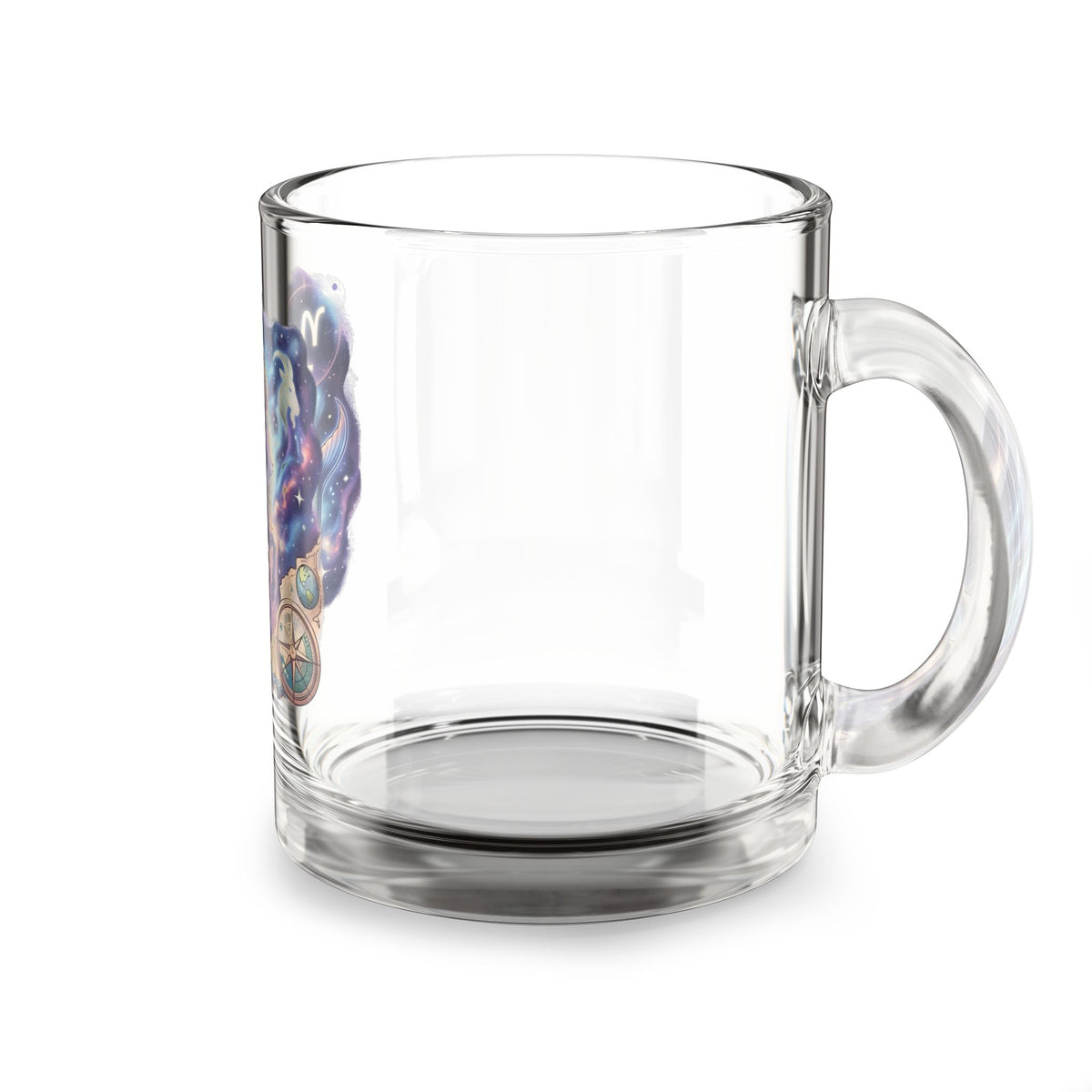Capricorn Zodiac Glass Mug — 10oz Celestial Goat Astrology Coffee Cup