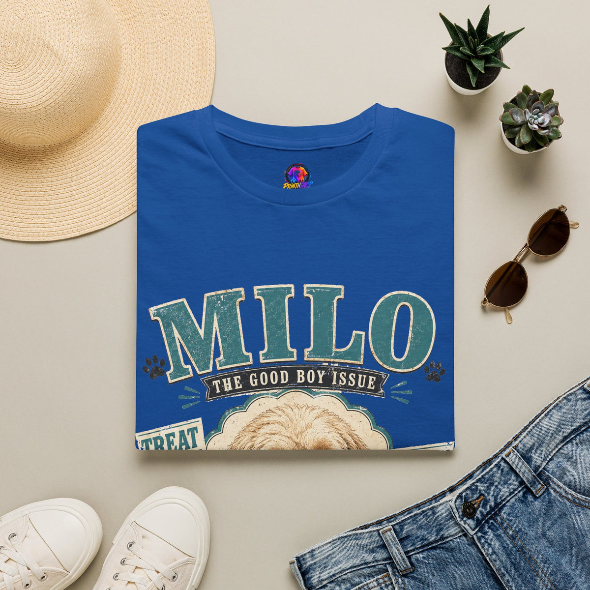 Milo "The Good Boy Issue" Dog Portrait T-Shirt