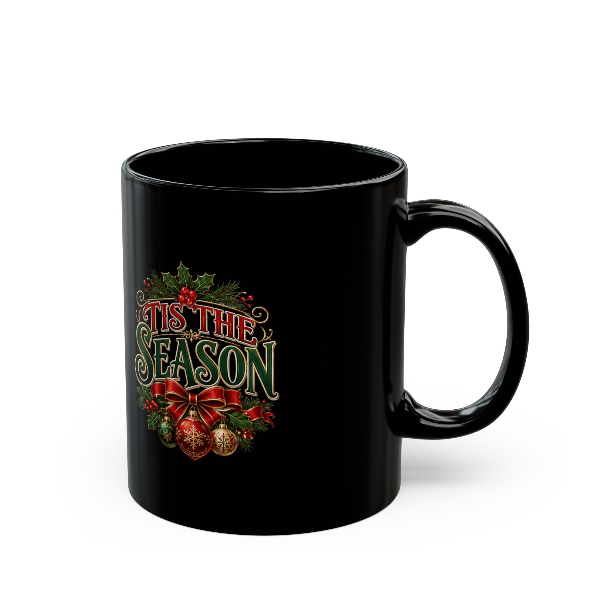 'Tis the Season Black Christmas Mug