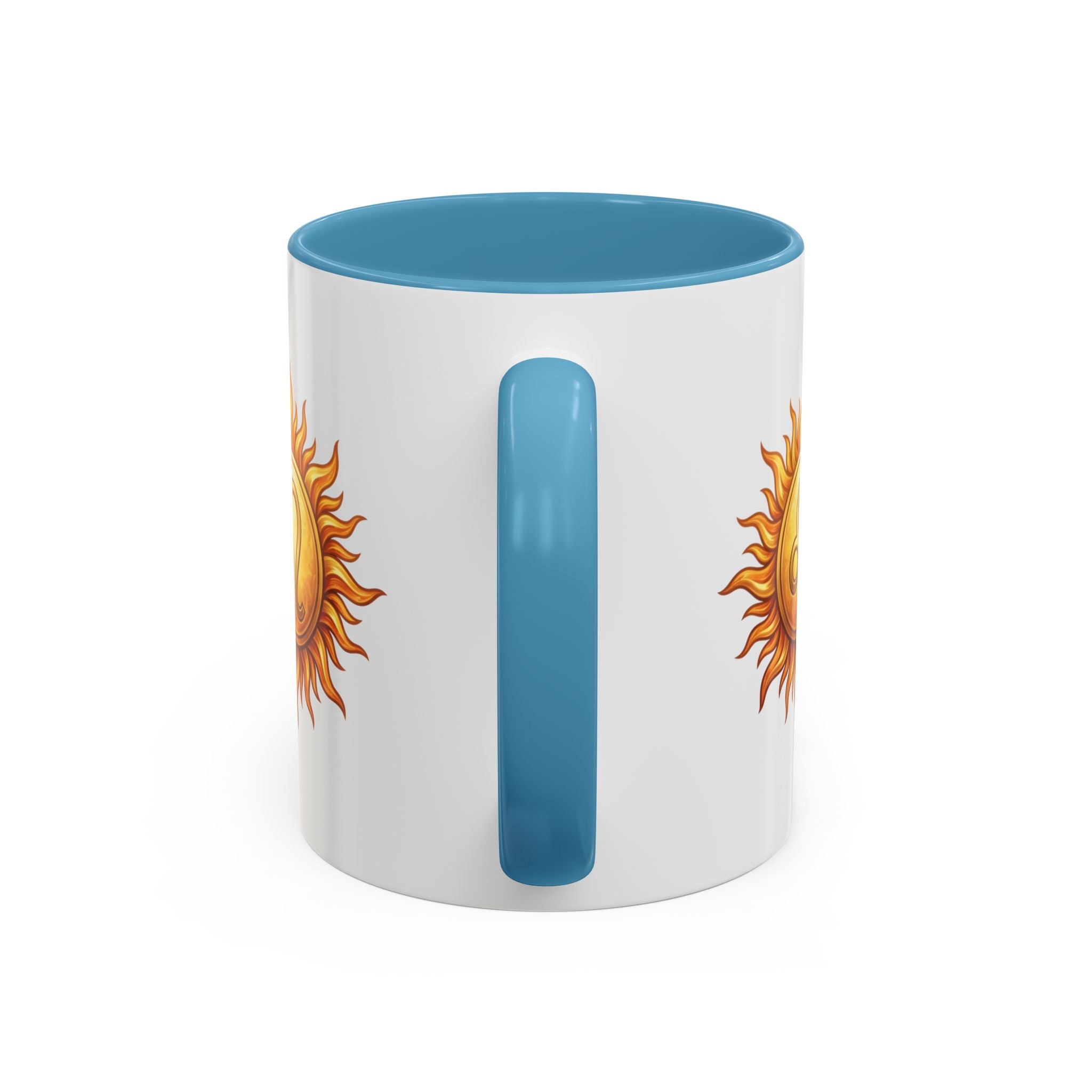 Leo Zodiac Sun Coffee Mug — Astrology Gift, Bold Sun & Leo Symbol Accent Mug