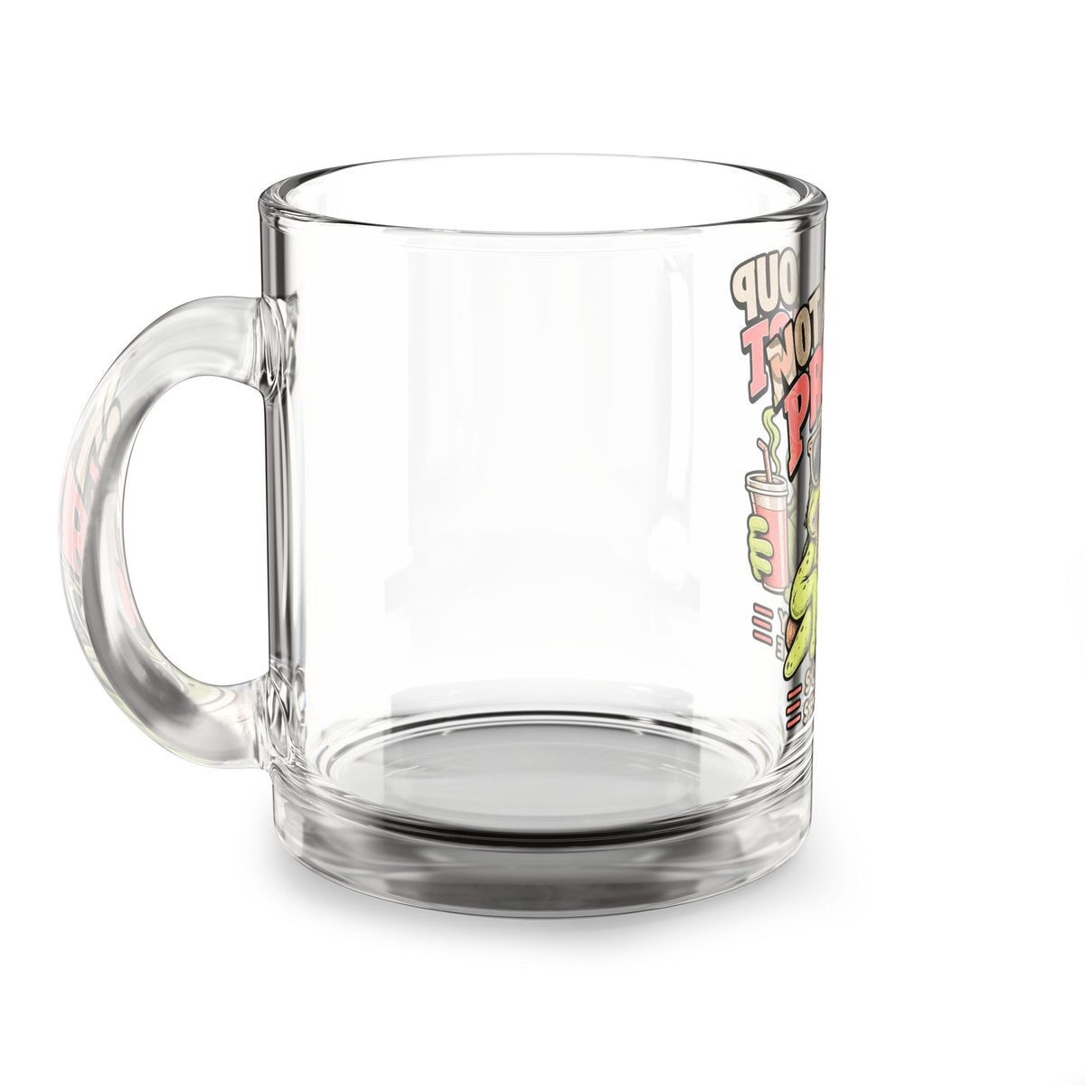 Glass Mug — Funny "Not a Group Project" Frog Design | Funny Socially Selective Coffee Cup