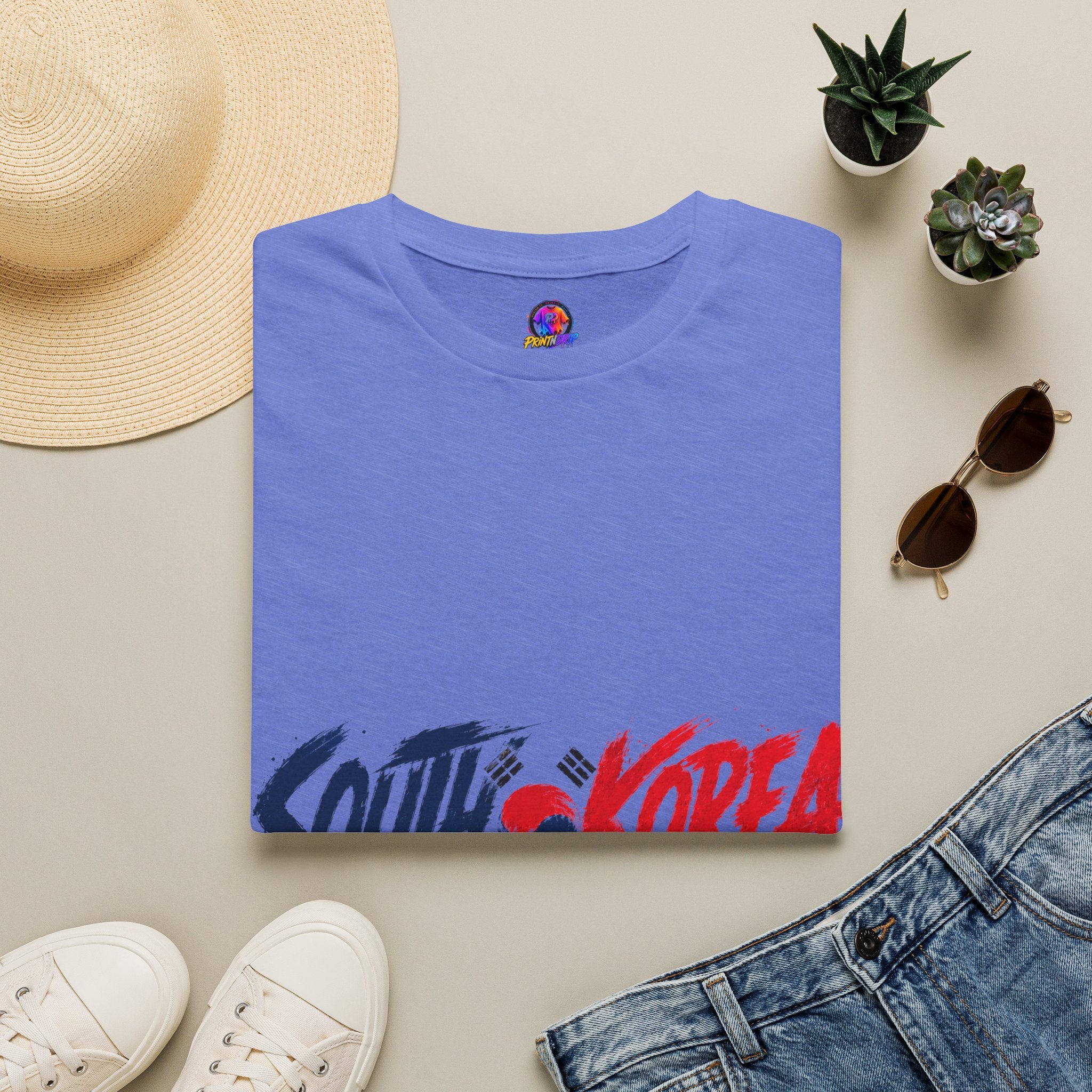 South Korea Flag Brushstroke T-Shirt — Patriotic Korean Travel Tee