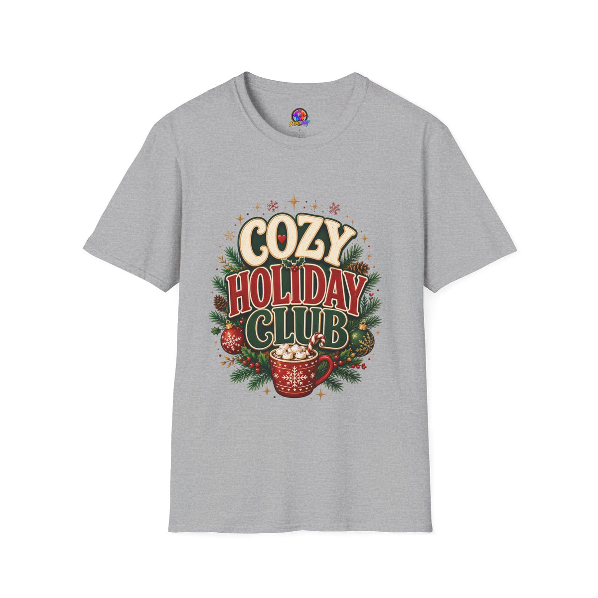 Cozy Holiday Club T-Shirt — Festive Christmas Cozy Cocoa Graphic Tee