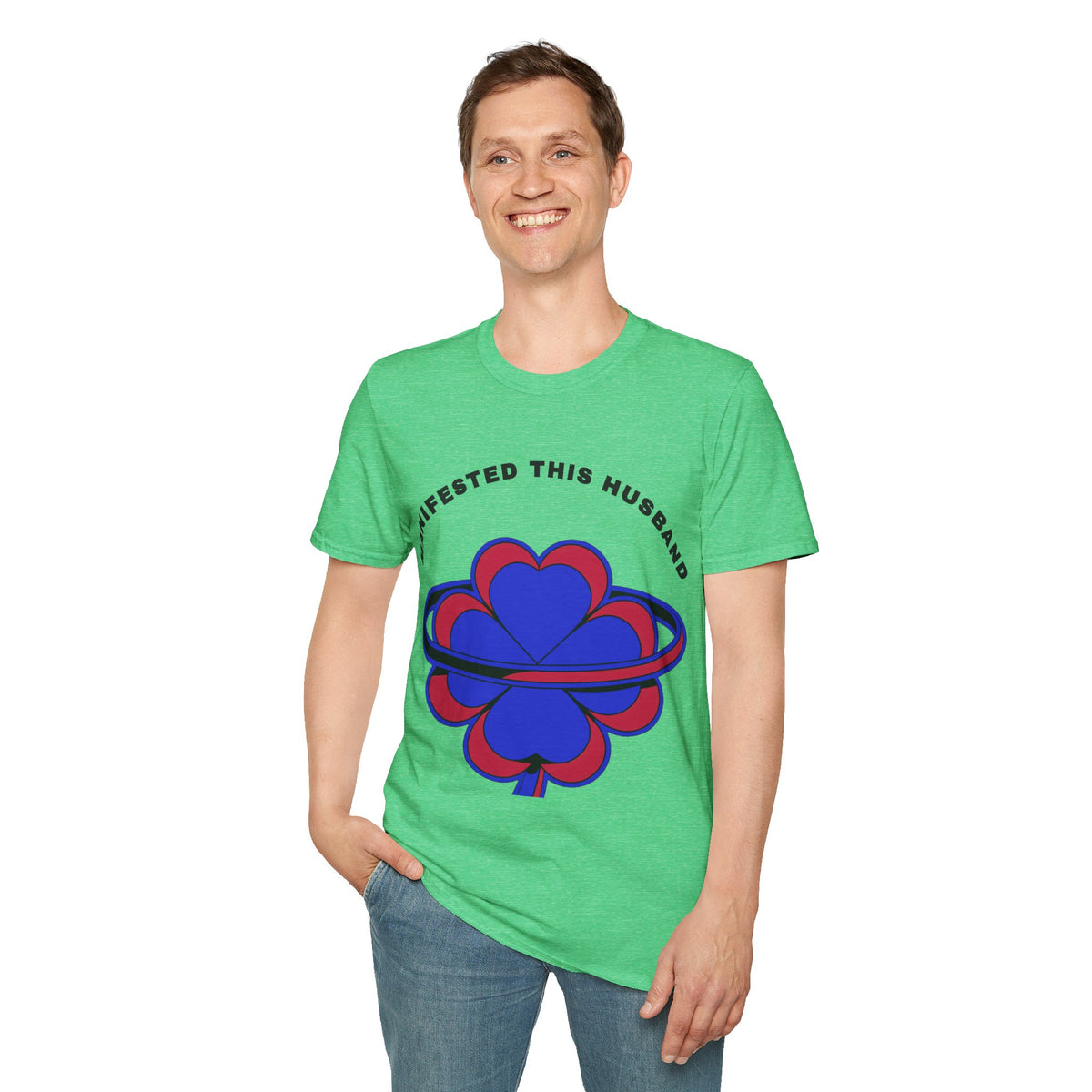 Manifested This Husband T-Shirt — Psychedelic Four-Leaf Clover Graphic Tee - Trending Now - September 2026