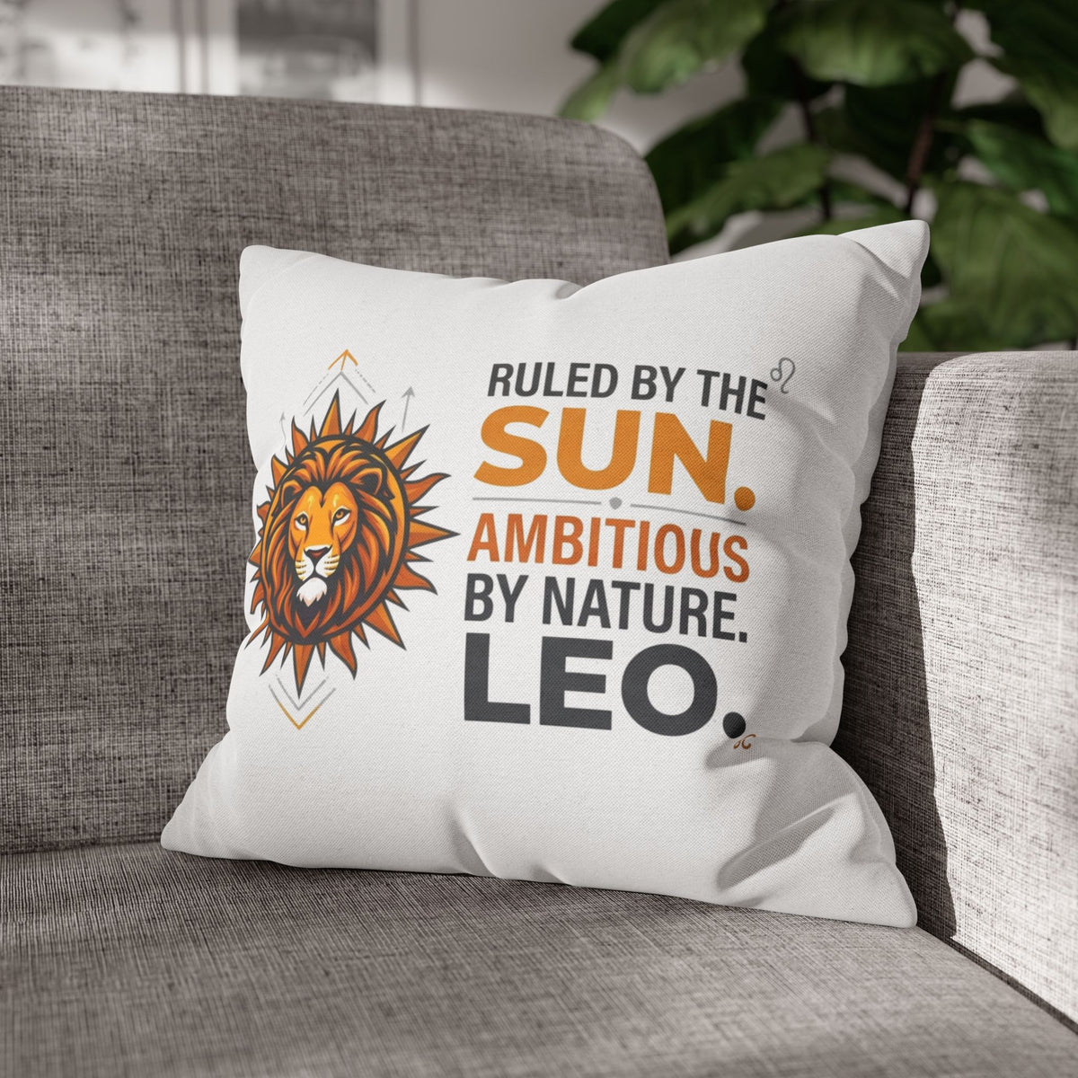 Leo Zodiac Ruled By The Sun Spun Polyester Square Pillowcase