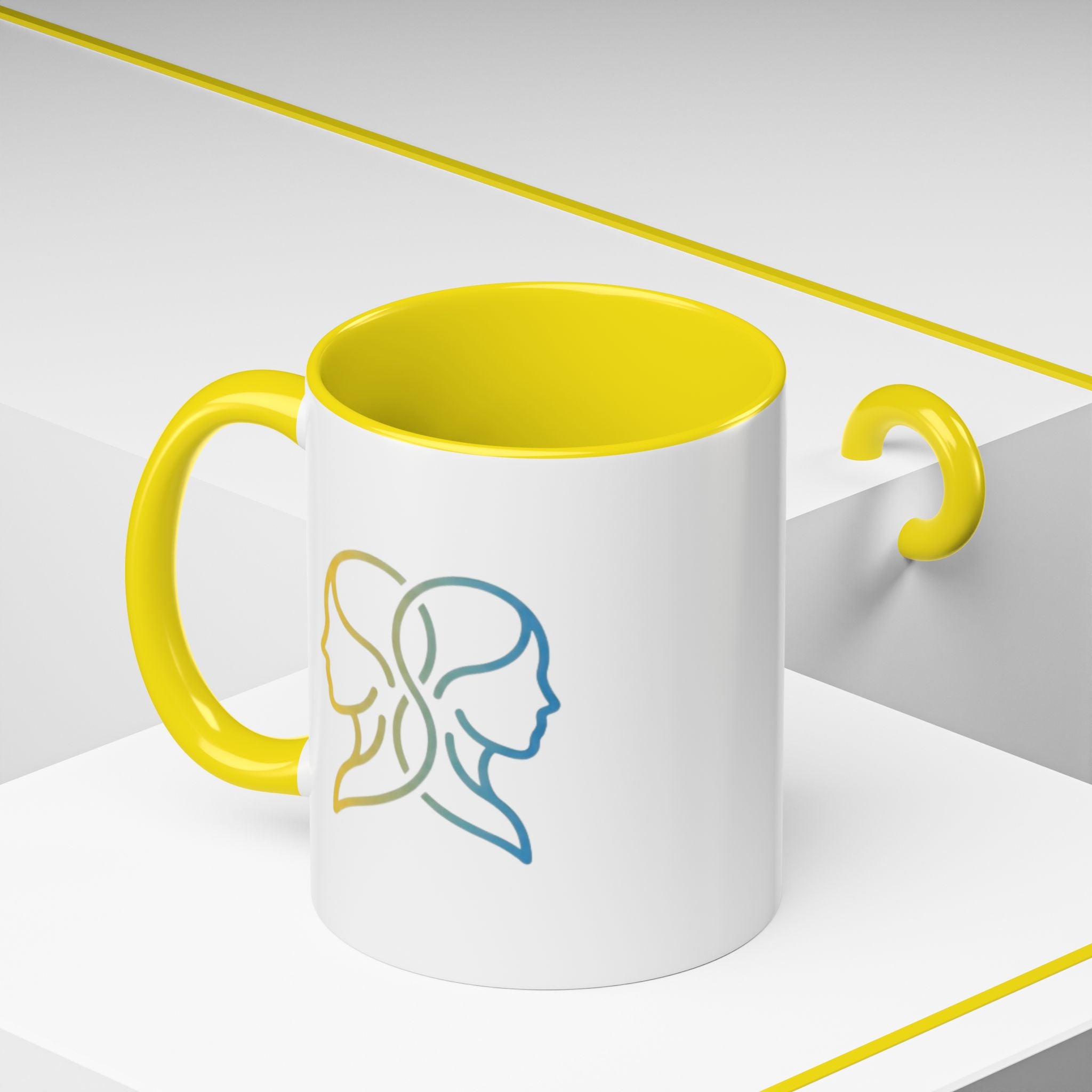 Gemini Zodiac Accent Coffee Mug — Color Gradient Twins Horoscope Gift
