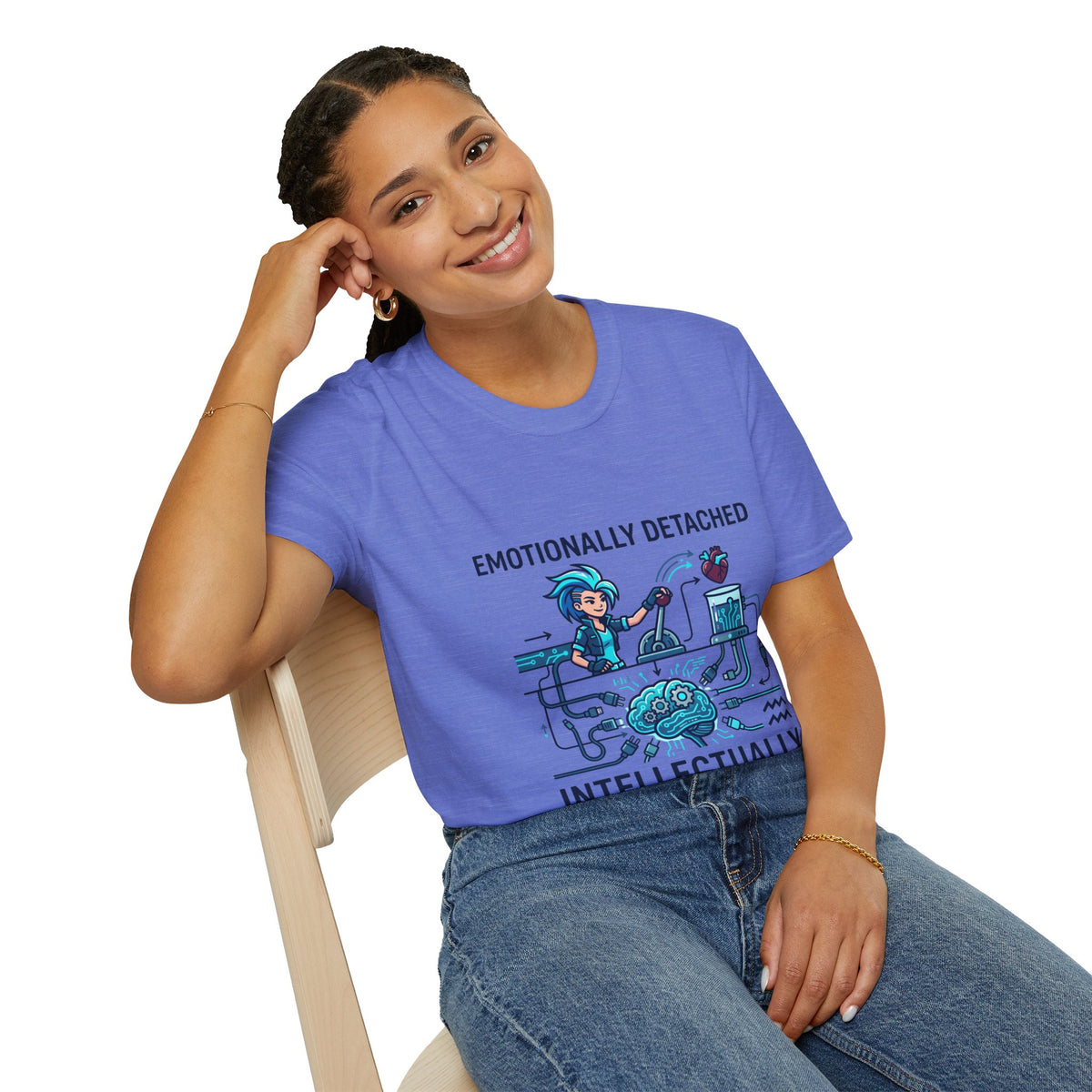 Aquarius Zodiac Emotionally Detached, Intellectually Invested T-Shirt — Aquarian Graphic Tee