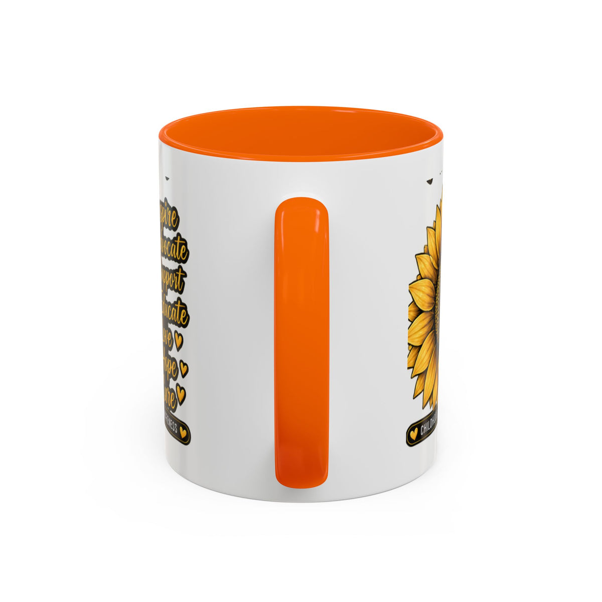 Childhood Cancer Awareness Sunflower Accent Coffee Mug (11/15oz)