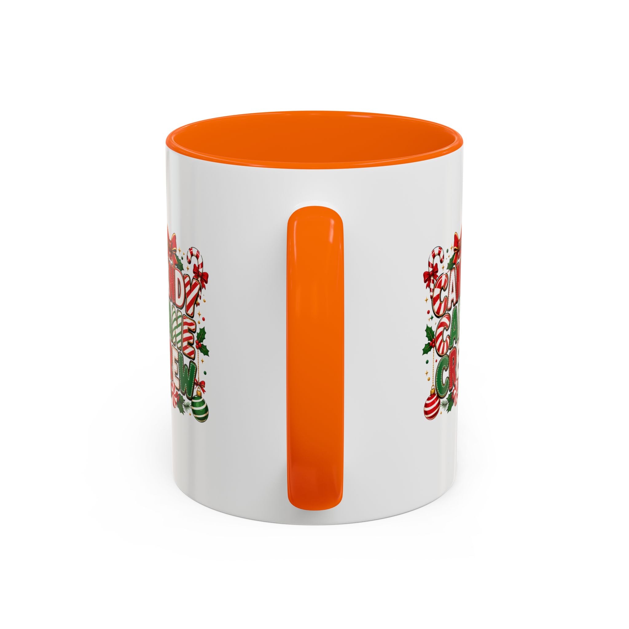 Candy Cane Crew Accent Coffee Mug — Christmas Holiday Hot Cocoa Cup