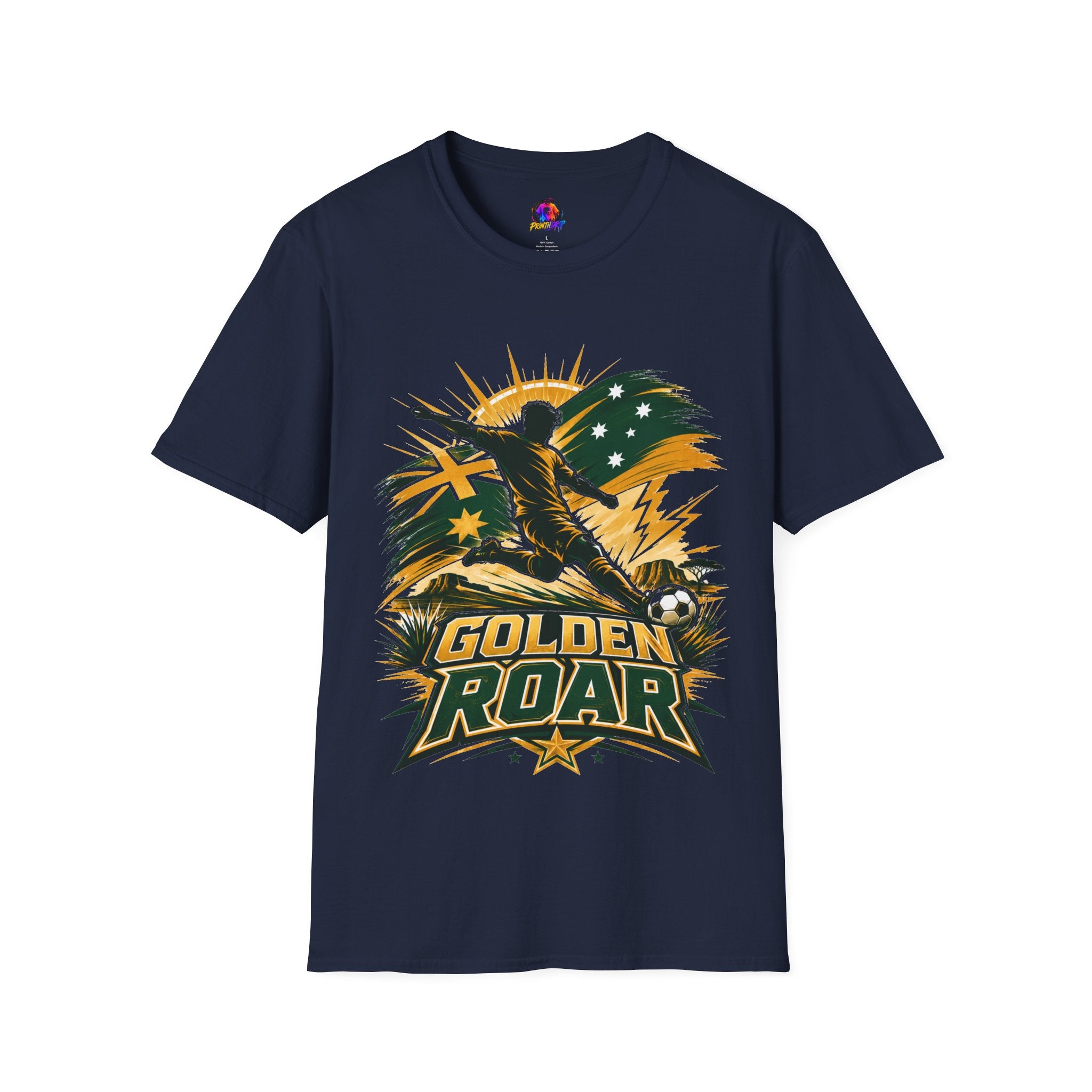 Australia Golden Roar Soccer T-Shirt — Australian Football Fan Tee