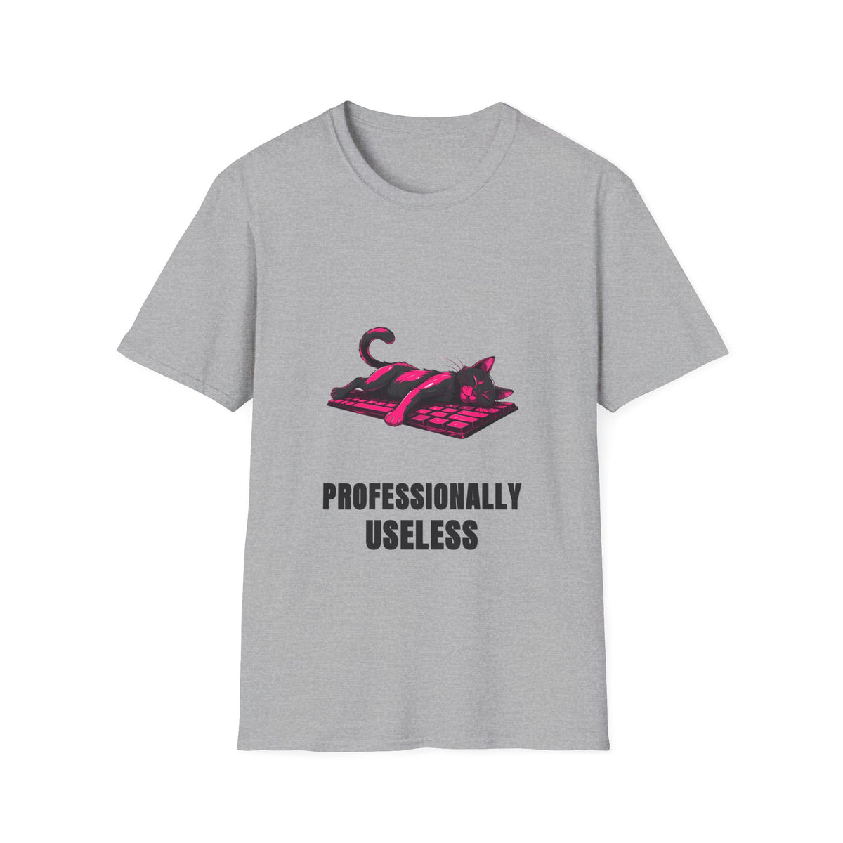 T‑Shirt — 'Professionally Useless' Relaxed Cat Graphic Tee - Trending Now - August 2026