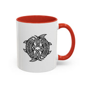 Celtic Knot Dolphin Coffee Mug — Black Accent Ceramic Mug