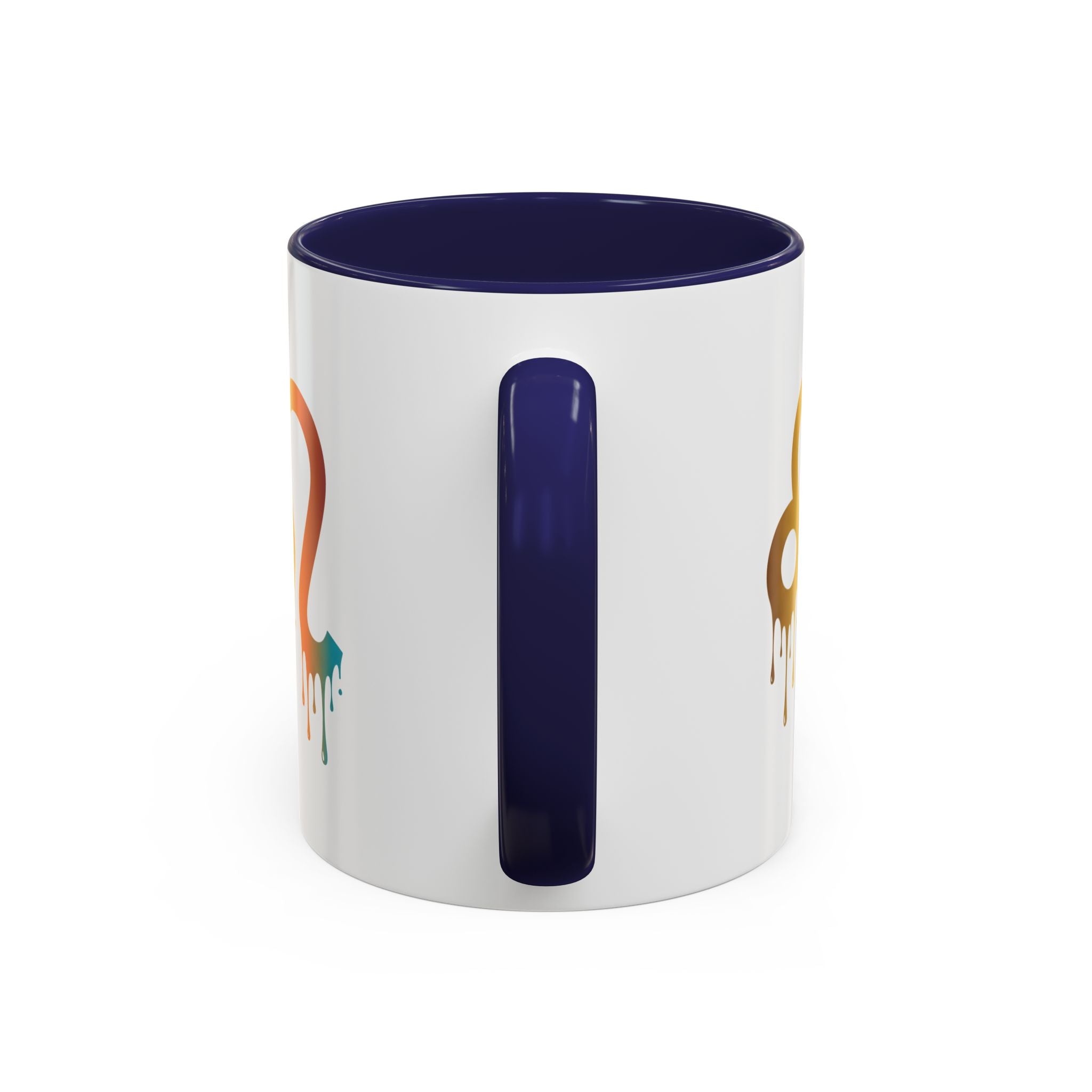 Leo Zodiac Coffee Mug — Dripping Rainbow Leo Symbol Accent Mug