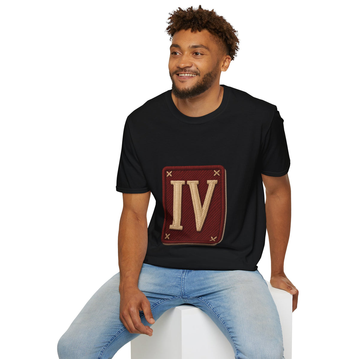 Roman Numeral IV Vintage Patch T-Shirt — Minimal Retro 4 Shirt - Trending Now - August 2026
