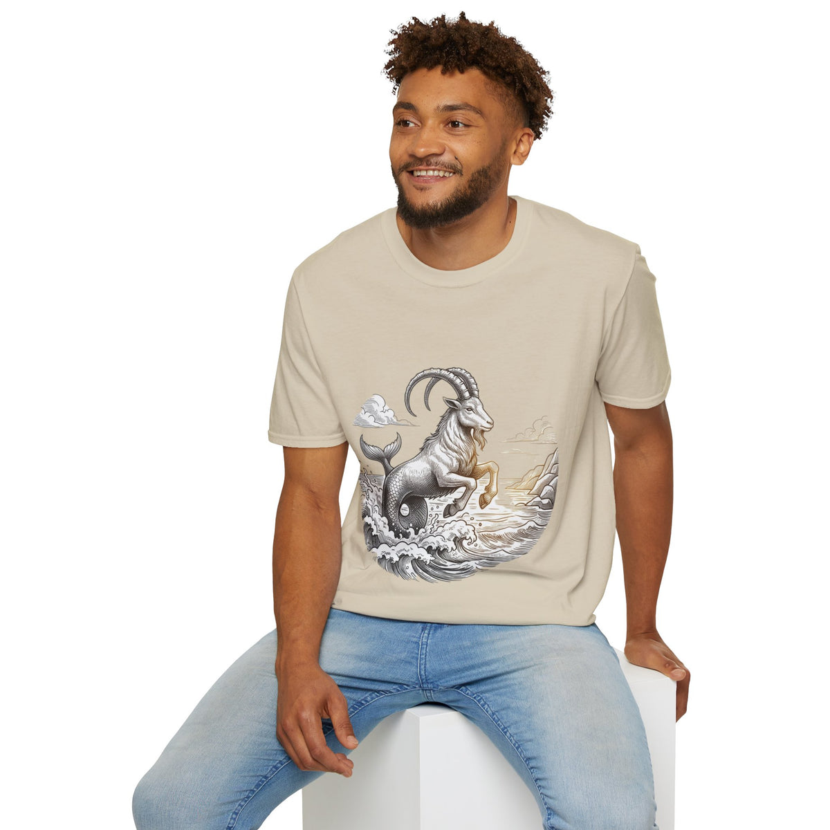 Capricorn Goat-Mermaid T-Shirt — Mythical Sea Goat Zodiac Tee