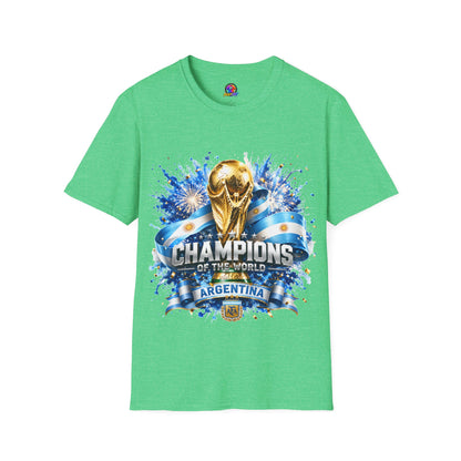 Argentina World Cup Champions T-Shirt — Gold Trophy Celebration Tee