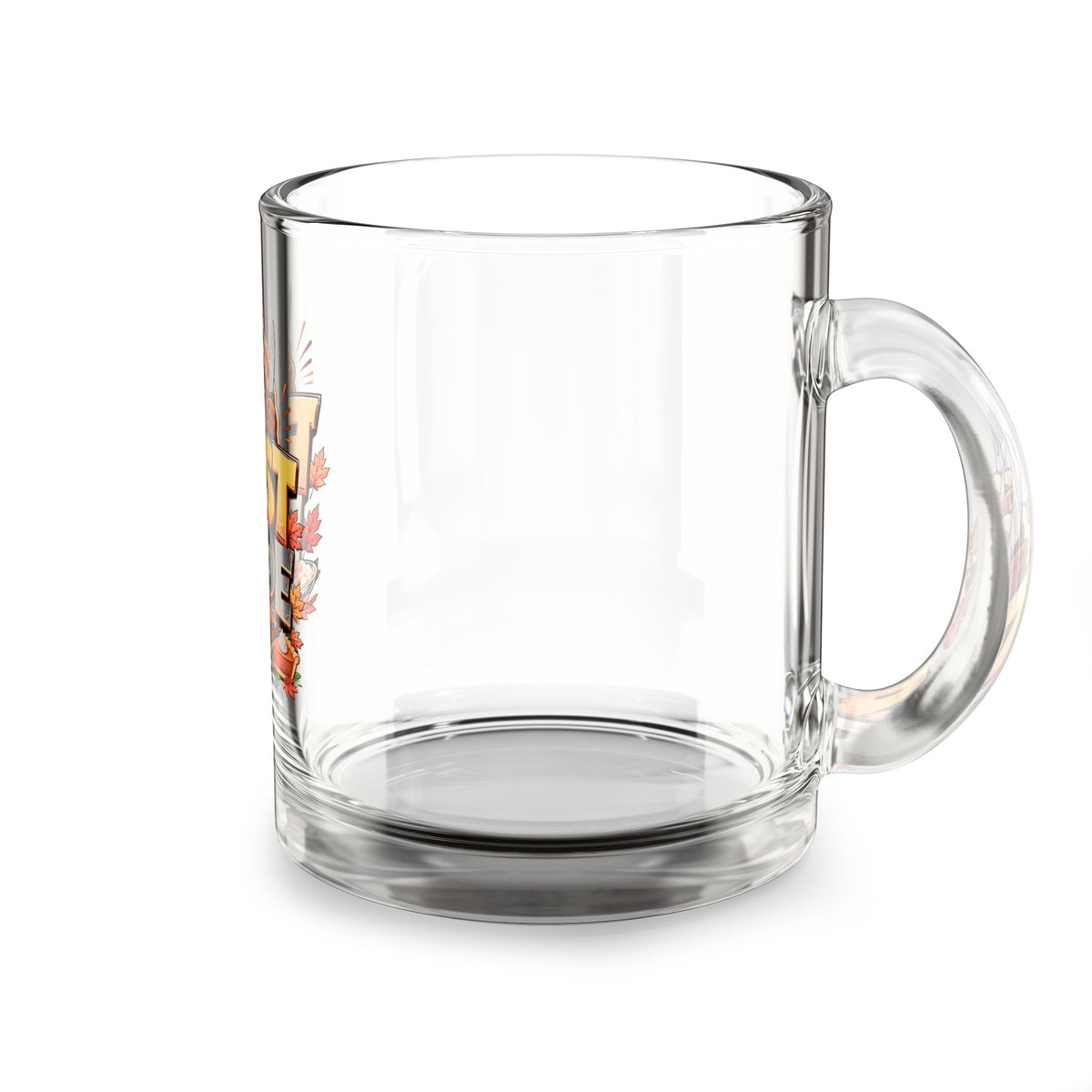 Feast Mode Glass Mug — 10oz Thanksgiving Coffee & Hot Cocoa Cup