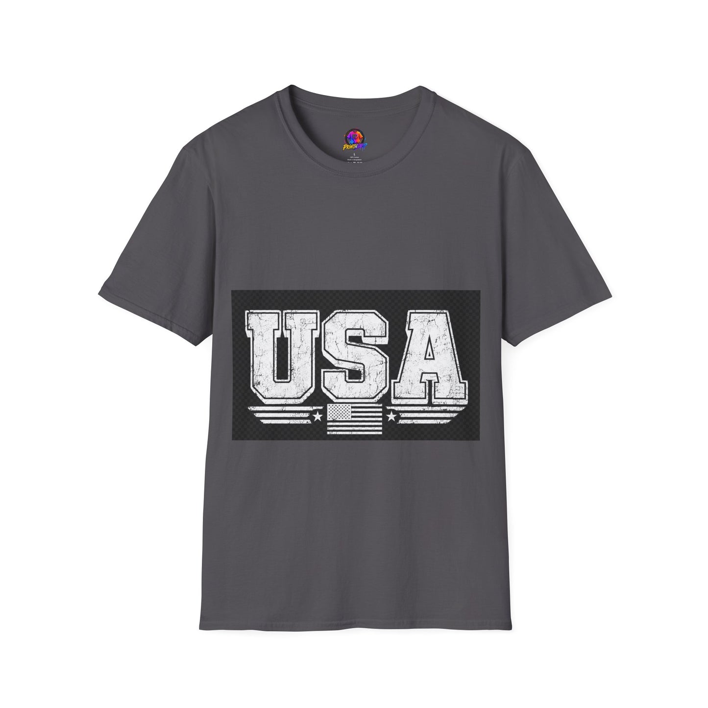 USA Vintage Block T-Shirt — Patriotic Americana Graphic Tee
