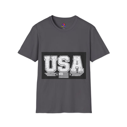 USA Vintage Block T-Shirt — Patriotic Americana Graphic Tee
