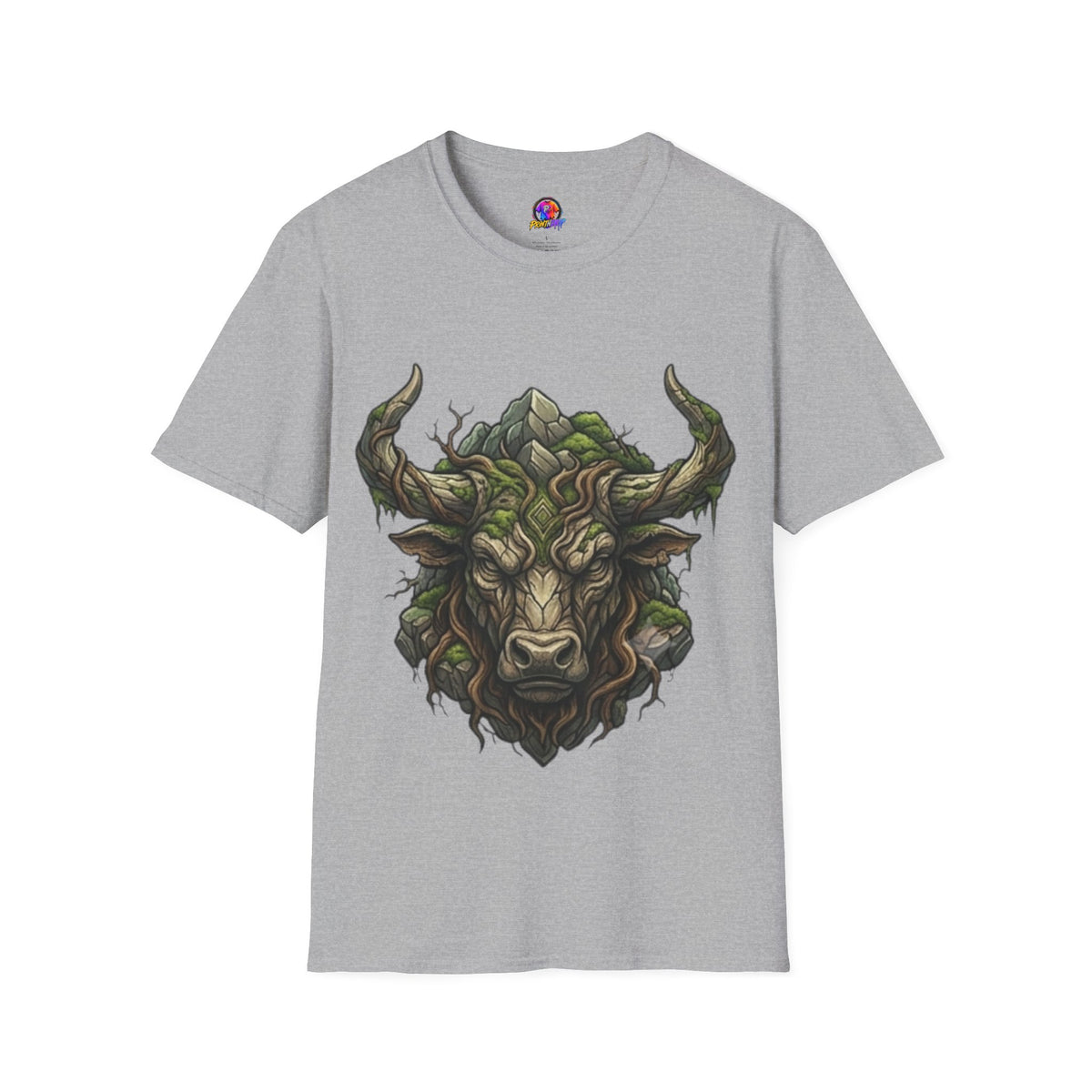 Forest Spirit Bull T-Shirt — Greenwood Celtic Nature Bull Design
