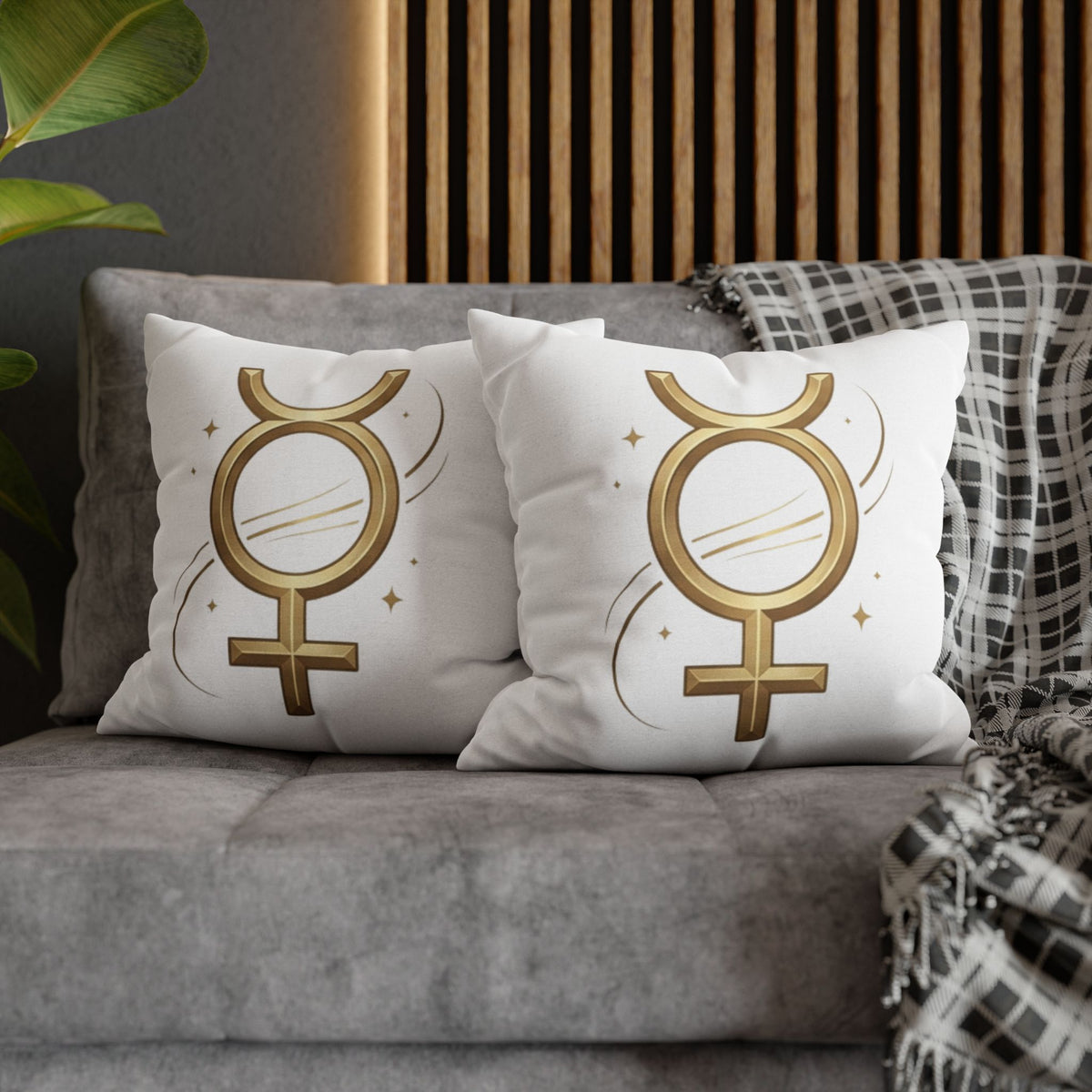 Virgo Mercury Retrograde Golden Glyph Pillowcase