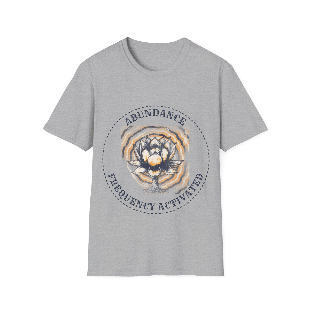 Abundance Frequency Activated Lotus Badge Tee - Spiritual Manifestation Graphic T-Shirt - Trending Now - September 2026