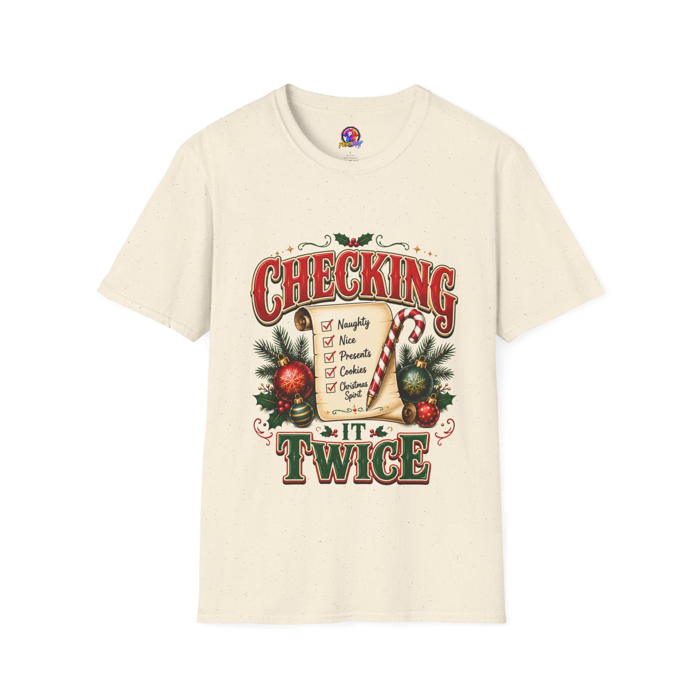 Checking It Twice Christmas T-Shirt — Naughty or Nice Holiday Tee