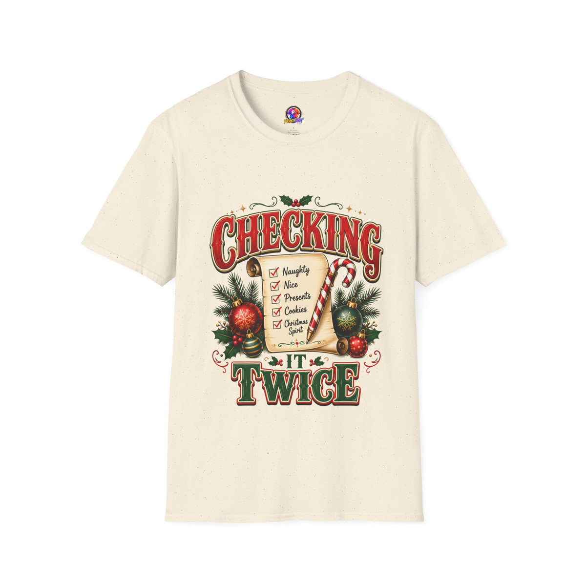 Checking It Twice Christmas T-Shirt — Naughty or Nice Holiday Tee