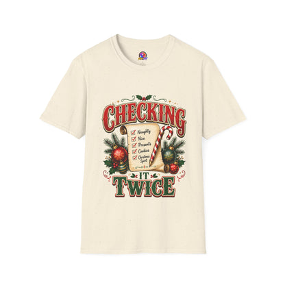 Checking It Twice Christmas T-Shirt — Naughty or Nice Holiday Tee