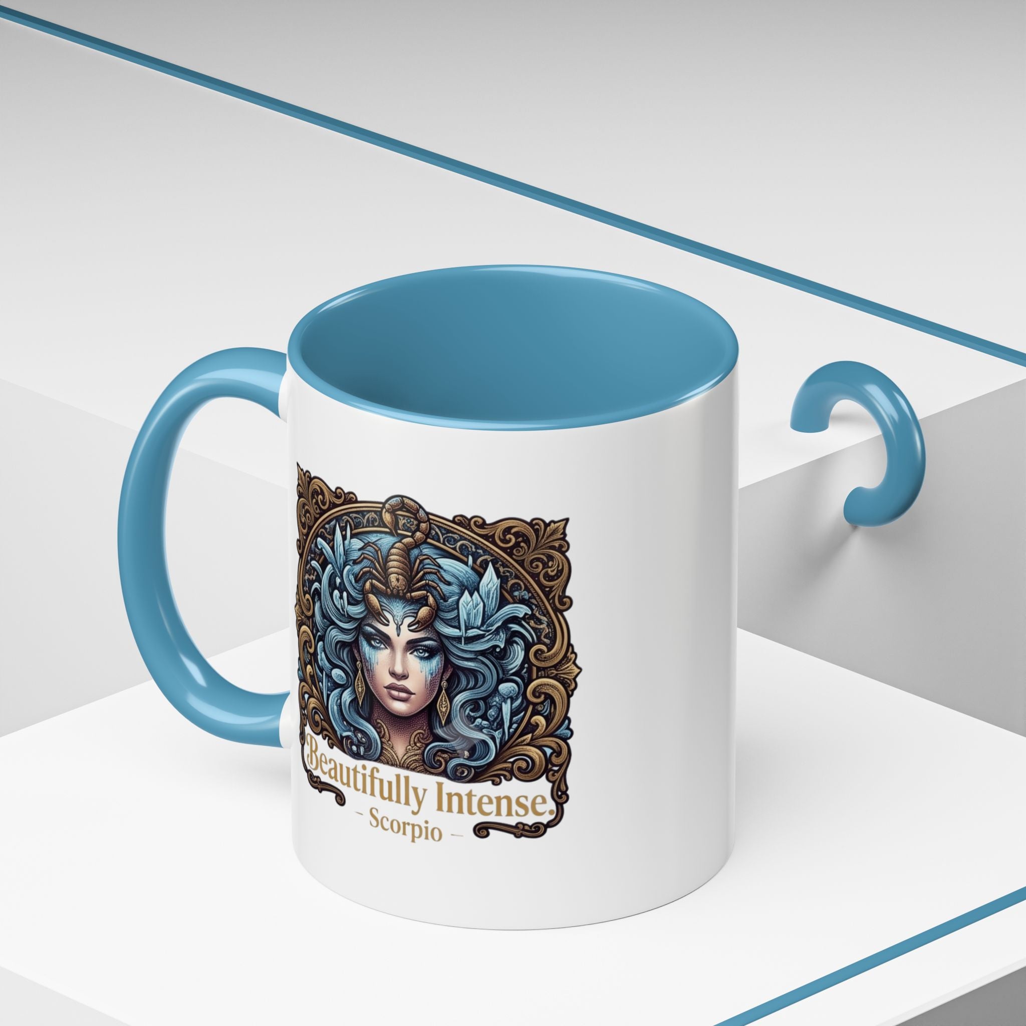 Scorpio Accent Coffee Mug — "Beautifully Intense" Zodiac Design (11/15oz)