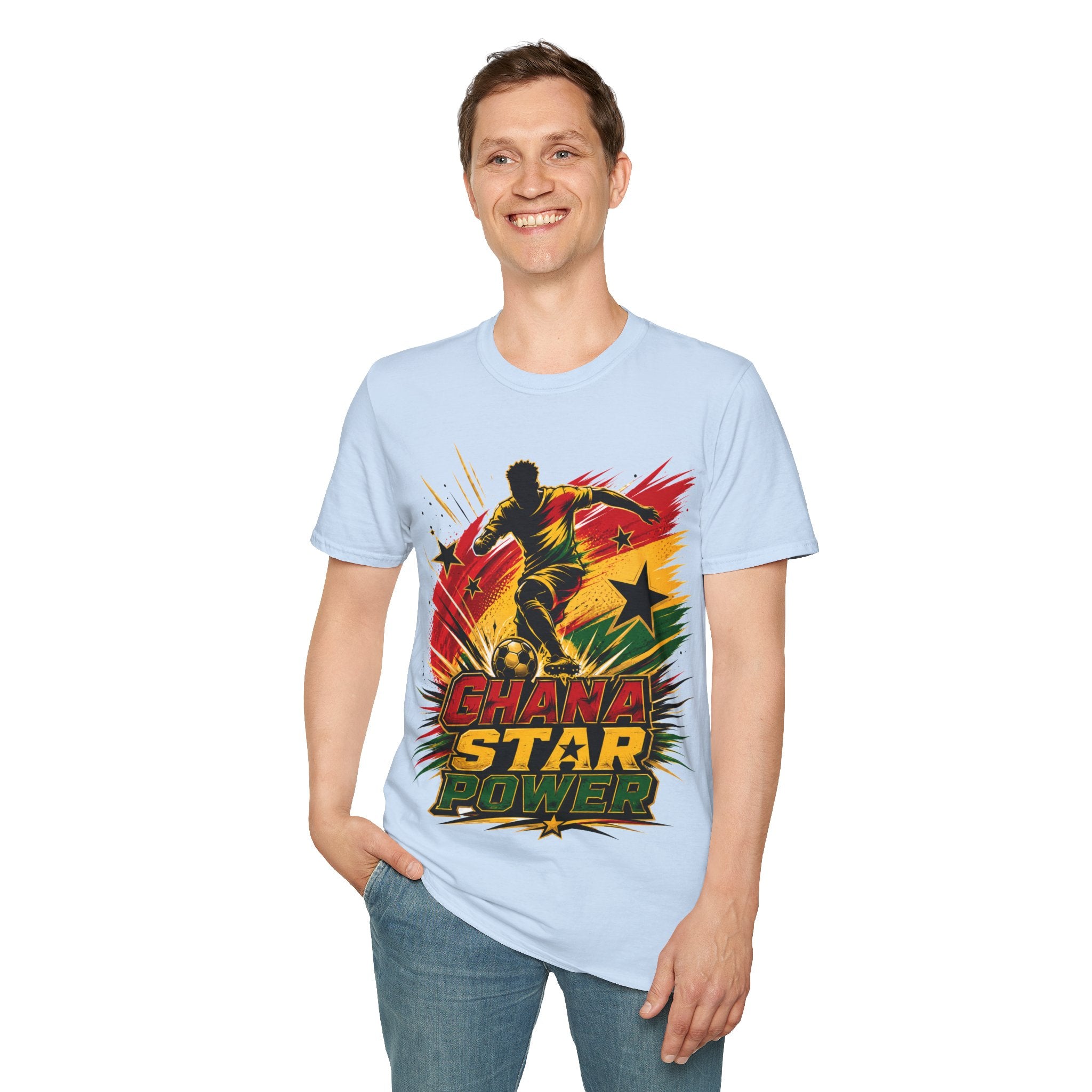 Ghana Star Power Soccer T-Shirt — Afro Football Fan Tee - Ghana T-Shirt