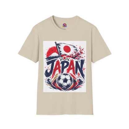Japan Soccer T-Shirt — Japanese Flag & Cherry Blossom Football Graphic