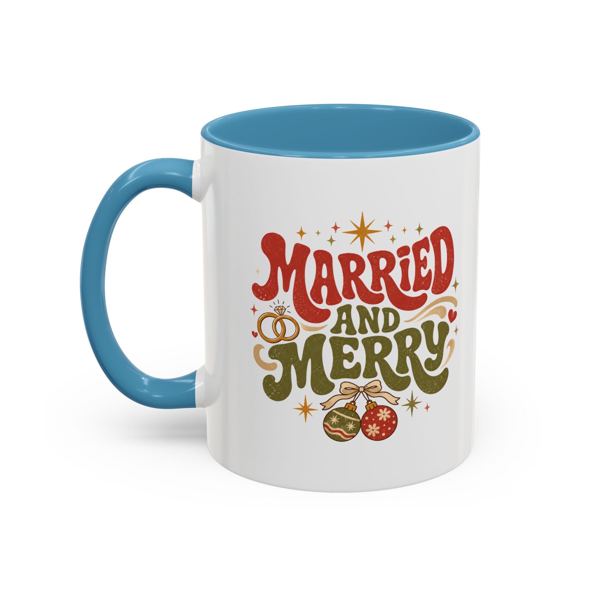 Christmas Married and Merry Christmas Coffee Mug — Holiday Accent Mug
