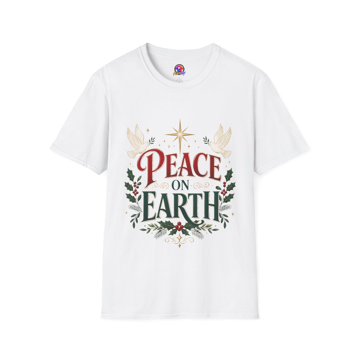 Peace on Earth T-Shirt — Holiday Dove & Star Christmas Tee