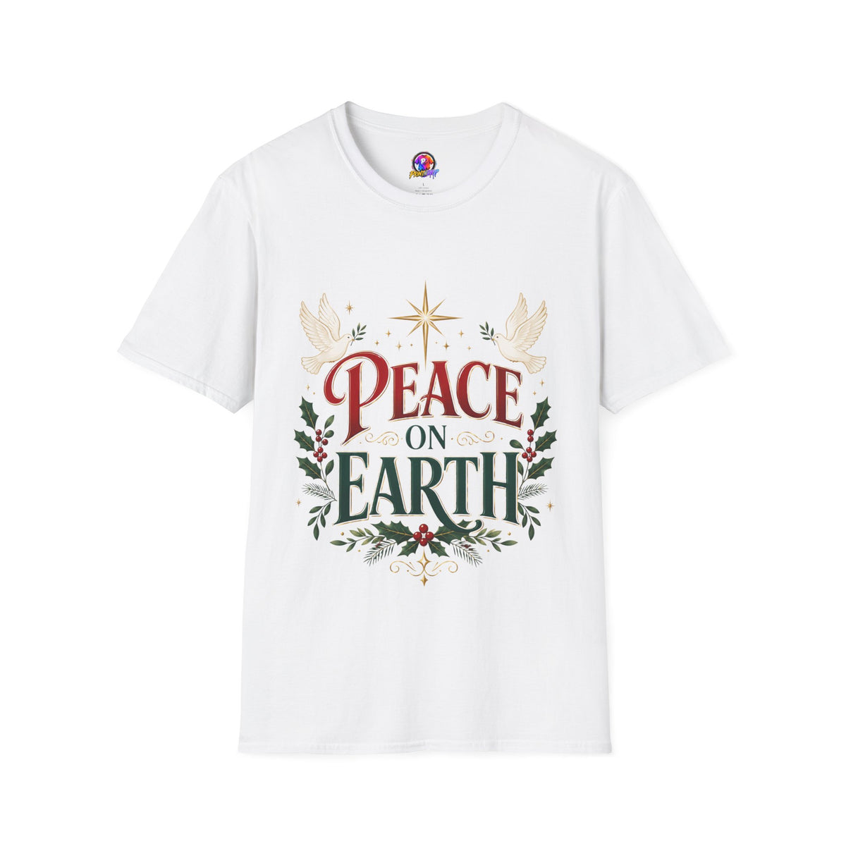 Peace on Earth T-Shirt — Holiday Dove & Star Christmas Tee
