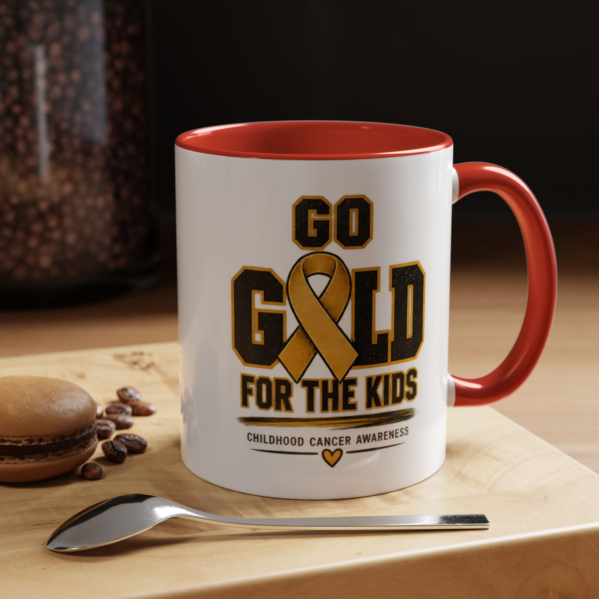 Go Gold For The Kids Accent Coffee Mug — Childhood Cancer Awareness 11/15oz