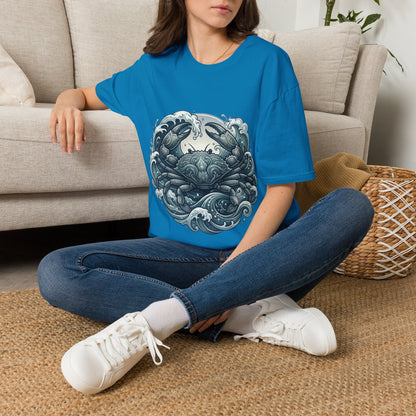 Crab and Waves Graphic T-Shirt — Coastal Oceanic Nautical Tee