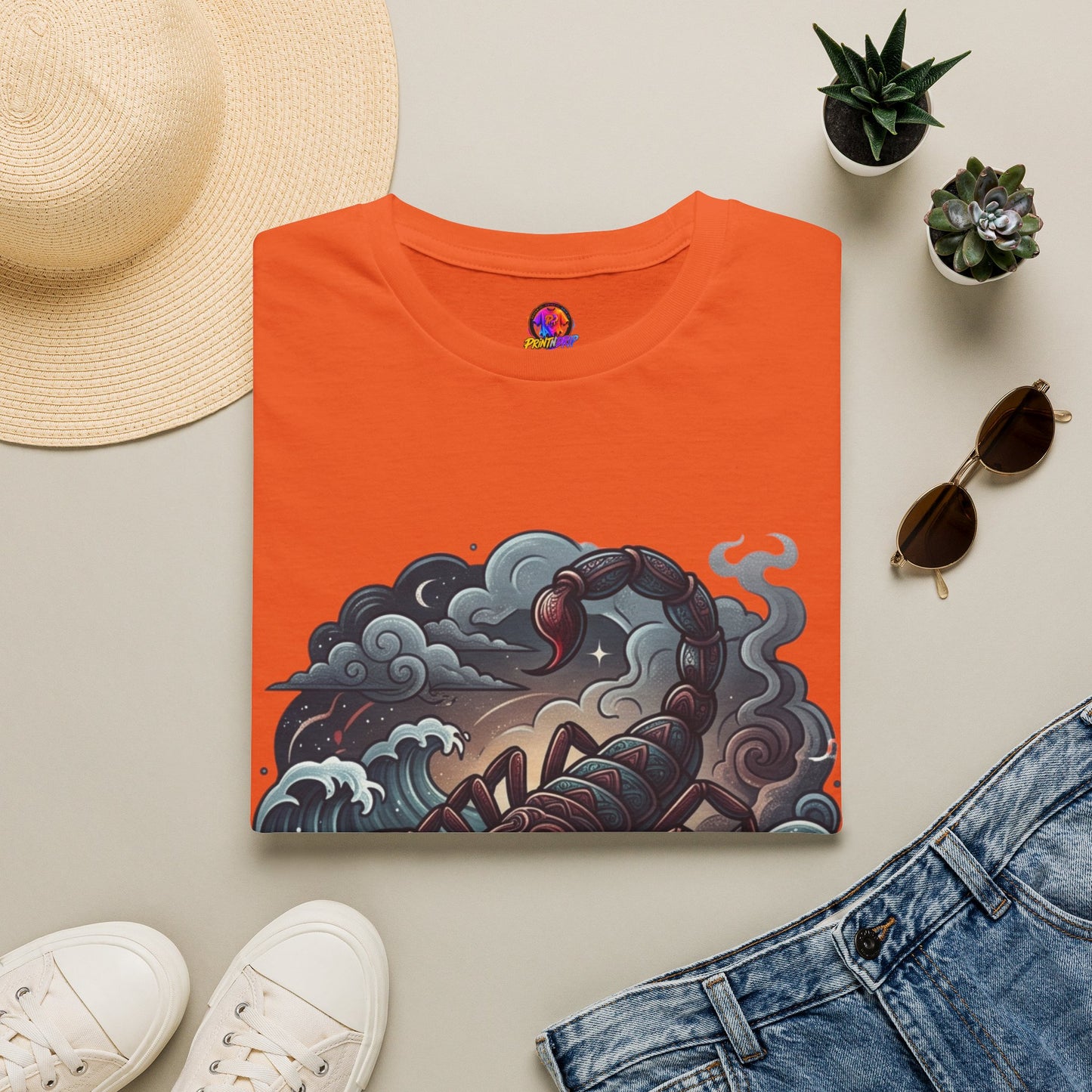 Scorpion Wave T-Shirt — Nautical Tattoo-Inspired Sea Scorpion Design