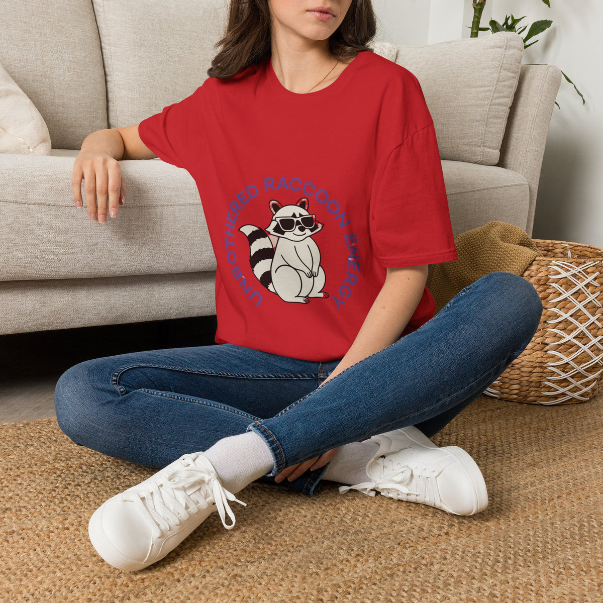 "Unbothered Raccoon Energy" Funny Animal Graphic Tee - Trending Now - September 2026