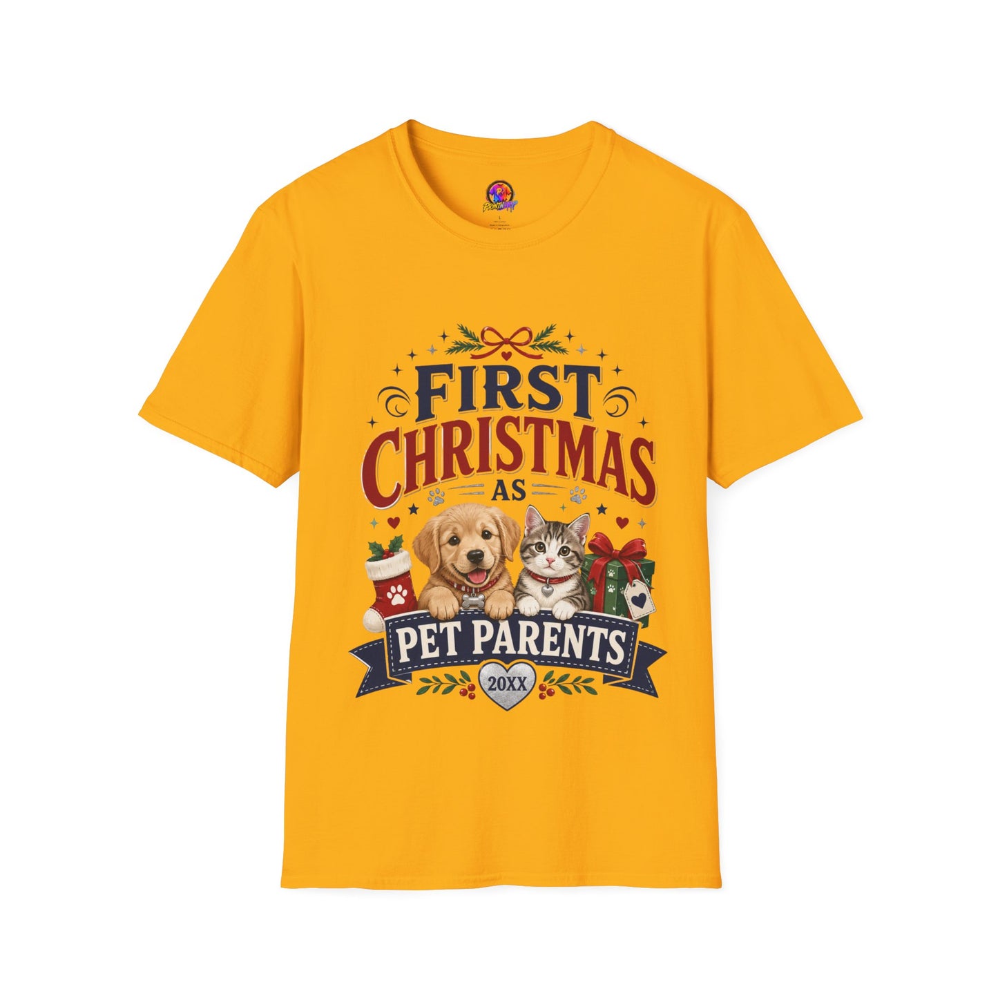 T-Shirt — "First Christmas as Pet Parents" Holiday Tee