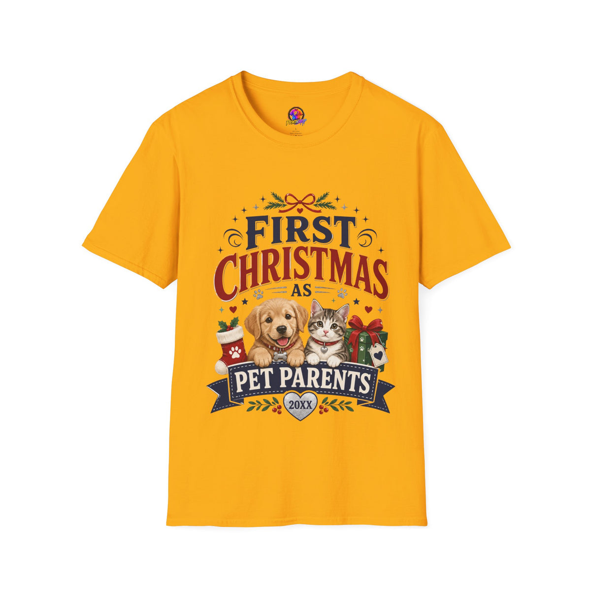 T-Shirt — "First Christmas as Pet Parents" Holiday Tee