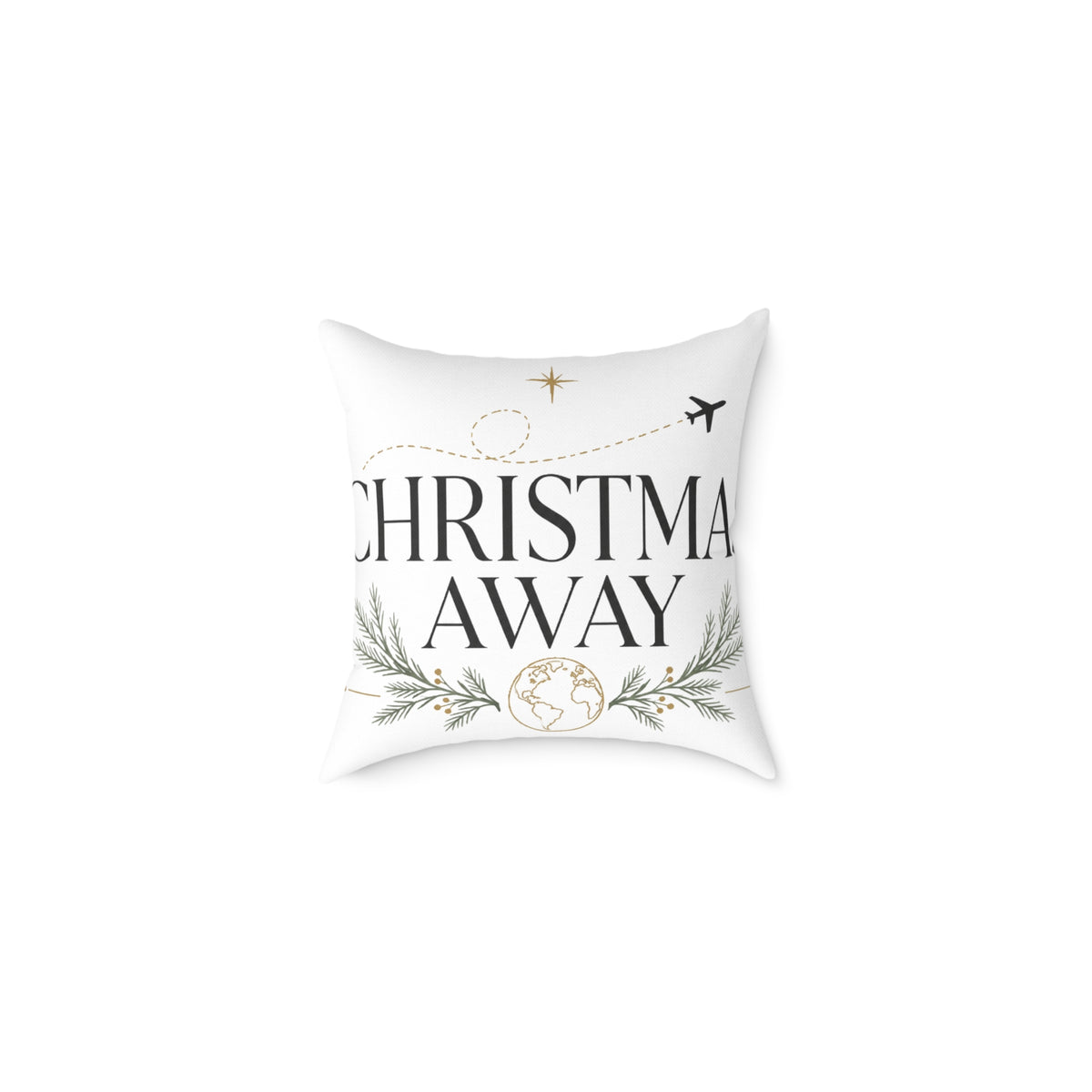 Christmas Holiday Travel Pillow | "Christmas Away" Decorative Throw Cushion