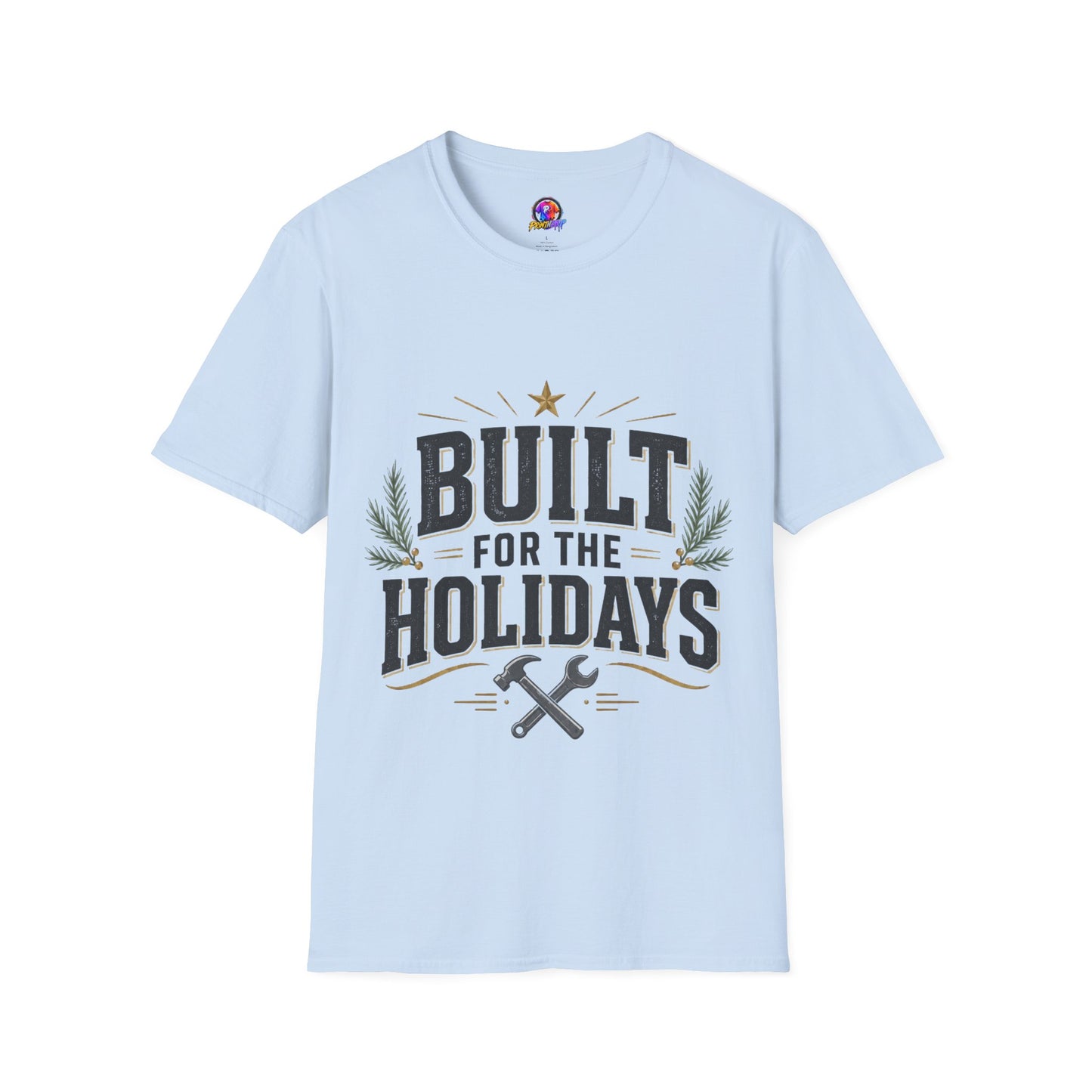 T-Shirt — "Built for the Holidays" Festive Rustic Holiday Tee (Gift for DIYers)
